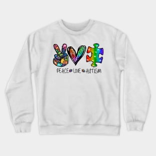 Peace Love Autism Awareness Crewneck Sweatshirt